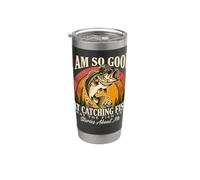 Bon pour attraper des poissons, histoires de pêche amusantes, pêcheur de bar Gobelet isotherme en acier inoxydable double paroi