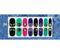 Bon66 1 Pc 16 Conseils Nouveauté Nail Art Wrap Couverture Complète Autocollant Harajuku Fermeture Éclair Licorne Ailes Ongles Beauté Décalque Qj33-44