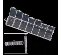 Bon66 1 Pc 160*32mm 7 Grilles Transparent En Plastique Rectangle Boîte De Rangement Bricolage Nail Art Conseils Décoration Bijoux Boîte À Outils Conteneur