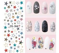 Bon66 1 Pc Coloré Noël Flocon De Neige Étoile Sourire Visage Filigrane Grande Feuille Décalcomanie Autocollant Ds-364-372 Japon Manucure Ongle Autocollant