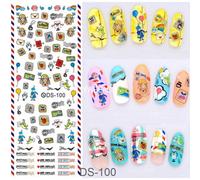 Bon66 1 Pc Manucure Filigrane Grande Feuille Autocollant Décalcomanie Autocollant Ds092-100 Japon Manucure Nail Art Autocollants