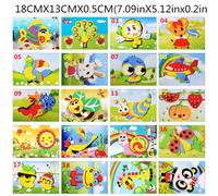 Bon66 10 Pièces 3d Eva Mousse Autocollant Bricolage Dessin Animé Animal Puzzle Pour Enfants Enfants Multi-Modèles Styles Éducation Jouets Y4ud