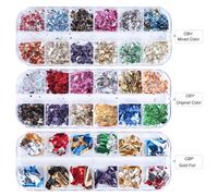 Bon66 12 Bandes/Boîte 3d Feuilles D'aluminium Irrégulières Ongles Tranches Flocons Paillettes Film Miroir Paillettes Autocollants Nail Art Décorations Manucure