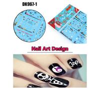 Bon66 12 Pièces Halloween Ongles Autocollants Citrouille Lanternes Chats Noirs Sorcières Zombies Halloween Nail Art Décorations Autocollants Dk967