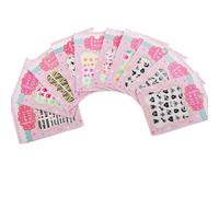 Bon66 20 Feuilles 3d Fluorescence Auto-Adhésif Nail Art Autocollant Différentes Séries Animal Rayure 3d Impression Décoration Des Ongles