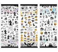 Bon66 3 Feuille/Lot Japon Nail Art Autocollant Halloween Fête Crâne Citrouille Château Eau Autocollants Pour Ongles Décalcomanie Accessoires Hot304-306
