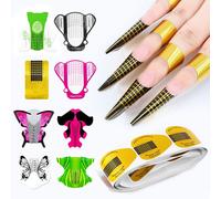 Bon66 50 Pc/Lot Outils D'art D'ongle Formes D'ongle Extension Acrylique Constructeur Formulaire Guide Pour Extension D'ongle Pochoir Manucure Outils