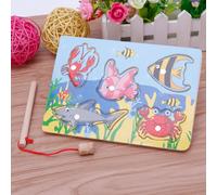 Bon66 Bébé En Bois Magnétique Jeu De Pêche Plateau 3d Puzzle Enfants Éducation