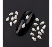 Bon66 Blanc Crème Environ 500/1000 Pcs/Lot Goutte D'eau/Oeil De Cheval/Ovale/Carré Abs Perles 3x 5mm/4x 6mm/3x 6mm/4mm Nail Art Perle Décoration