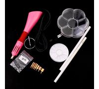 Bon66 Chauffage Rapide Hotfix Baguette Rose Applicateur De Strass À Chaud & 2 Pièces Crayon & 7 Cellules Et Triangle Rond Boîte À Outils De Bricolage Ensemble