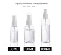 Bon66 Flacons De Pulvérisation Vide Transparents 30ml/50ml/100ml Mini Conteneur En Plastique Rechargeable 1 Pièce Pour Cosmétiques Vides