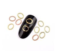 Bon66 Mode Nail Art Métal Décalcomanie Environ 1000 Pièces Mix Design Anneau/Cercle 3d Nail Art Décoration 290060