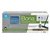 Bona Kit de serpillère pour Pierre, carrelage et stratifié, avec 1 l de nettoyant et Tampon de Nettoyage en Microfibre, pour stratifié, Pierre