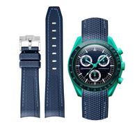 BONACE Bracelets pour montre Moonswatch, bracelet incurvé en silicone compatible avec Omega X Swatch 20 mm, bracelet de remplacement Moonswatch Omega Speedmaster Swatch sans espace pour homme et femme
