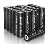 BONAI 24PCS AA Piles Rechargeables, 1,2V 2800mAh Pile LR6 Ni-MH Rechargeables, Accu AA Grande Capacité, Batterie Rechargeable 1200 Cycles - Faible Auto-décharge