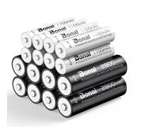 BONAI 8xAA et 8xAAA 2800/1100mAh Piles Rechargeables, 1.2V Ni-MH Accu HR3 et HR6 Rechargeables, Batteries Grande Capacité, pré-chargées, 1200 Cycles Piles AA/AAA, Faible Auto-décharge (16 pièces)