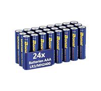 BONAI Longlife Lot de 24 piles alcalines AAA 1,5 V Micro LR03 - Puissantes - Idéales pour réveil, thermomètre, lampes décoratives et autres appareils à forte consommation d'énergie