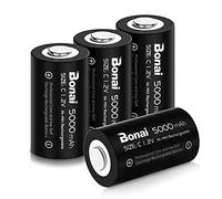 BONAI Lot de 4 Piles Rechargeables C LR14 NiMH de Haute Capacite