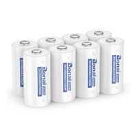 BONAI Lot de 8 Piles CR123A Lithium 3V 1500mAh de Haute Capacite | 1500mAh, 3V, conservation 10 ans, faible autodécharge, anti-fuite, parfait pour lampes LED