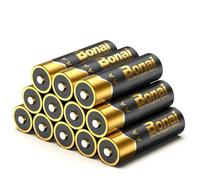 BONAI Pile Rechargeables AA Ni-MH, Top en Plaqué Or, Piles Rechargeable AA 1,2V 2800mWh Haute Capacité avec 1500 Cycle, Faible Autodécharge, Batterie Préchargée - 12PCS