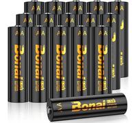 BONAI Piles Lithium AA 1.5V - 3500mAh Haute Capacité, Sortie Constante, Faible Auto-décharge Ultimate Power for High Drain Devices, Non-Rechargeable (16 Pack)