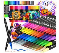 Bonala Feutres Coloriage Adulte 48 Couleurs, Feutre Pinceau & Aquarelle Double Pointe Fine, Stylo Feutre Pointe Fine pour Dessin, Mandala, Manga, Coloriage & Calligraphie