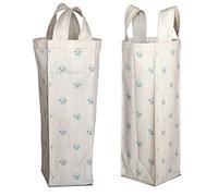 Bonamaison 50% Coton - 50% Polyester Imprimée Numériquement Vin Fourre-Tout Sacs, Sacs à Vin, Pochette Bouteille, Protecteur de Bouteille, Sac de Bouteille, Taille: 31 x 9 Cm