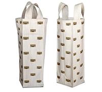 Bonamaison 50% Coton - 50% Polyester Imprimée Numériquement Vin Fourre-Tout Sacs, Sacs à Vin, Pochette Bouteille, Protecteur de Bouteille, Sac de Bouteille, Taille: 31 x 9 Cm