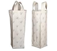 Bonamaison 50% Coton - 50% Polyester Imprimée Numériquement Vin Fourre-Tout Sacs, Sacs à Vin, Pochette Bouteille, Protecteur de Bouteille, Sac de Bouteille, Taille: 31 x 9 Cm