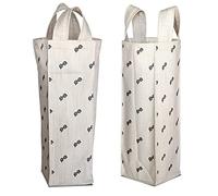 Bonamaison 50% Coton - 50% Polyester Imprimée Numériquement Vin Fourre-Tout Sacs, Sacs à Vin, Pochette Bouteille, Protecteur de Bouteille, Sac de Bouteille, Taille: 31 x 9 Cm