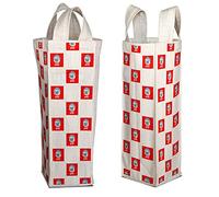 Bonamaison 50% Coton - 50% Polyester Imprimée Numériquement Vin Fourre-Tout Sacs, Sacs à Vin, Pochette Bouteille, Protecteur de Bouteille, Sac de Bouteille, Taille: 31 x 9 Cm