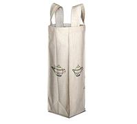 Bonamaison 50% Coton - 50% Polyester Imprimée Numériquement Vin Fourre-Tout Sacs, Sacs à Vin, Pochette Bouteille, Protecteur de Bouteille, Sac de Bouteille, Taille: 31 x 9 Cm