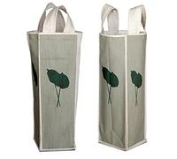 Bonamaison 50% Coton - 50% Polyester Imprimée Numériquement Vin Fourre-Tout Sacs, Sacs à Vin, Pochette Bouteille, Protecteur de Bouteille, Sac de Bouteille, Taille: 31 x 9 Cm