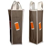 Bonamaison 50% Coton - 50% Polyester Imprimée Numériquement Vin Fourre-Tout Sacs, Sacs à Vin, Pochette Bouteille, Protecteur de Bouteille, Sac de Bouteille, Taille: 31 x 9 Cm