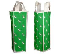 Bonamaison 50% Coton - 50% Polyester Imprimée Numériquement Vin Fourre-Tout Sacs, Sacs à Vin, Pochette Bouteille, Protecteur de Bouteille, Sac de Bouteille, Taille: 31 x 9 Cm