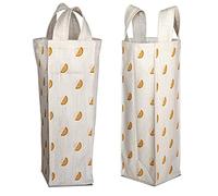 Bonamaison 50% Coton - 50% Polyester Imprimée Numériquement Vin Fourre-Tout Sacs, Sacs à Vin, Pochette Bouteille, Protecteur de Bouteille, Sac de Bouteille, Taille: 31 x 9 Cm