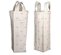 Bonamaison 50% Coton - 50% Polyester Imprimée Numériquement Vin Fourre-Tout Sacs, Sacs à Vin, Pochette Bouteille, Protecteur de Bouteille, Sac de Bouteille, Taille: 31 x 9 Cm