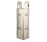 Bonamaison 50% Coton - 50% Polyester Imprimée Numériquement Vin Fourre-Tout Sacs, Sacs à Vin, Pochette Bouteille, Protecteur de Bouteille, Sac de Bouteille, Taille: 31 x 9 Cm