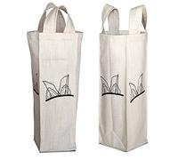 Bonamaison 50% Coton - 50% Polyester Imprimée Numériquement Vin Fourre-Tout Sacs, Sacs à Vin, Pochette Bouteille, Protecteur de Bouteille, Sac de Bouteille, Taille: 31 x 9 Cm