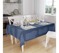 Bonamaison, Anti-moisissure, Séchage Rapide, Résistant aux Taches, Lavable en Machine, 100% Polyester Nappe de Table, Bleu, 140 x 160 Cm - Conçu et Fabriqué en Turquie
