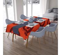 Bonamaison, Anti-moisissure, Séchage Rapide, Résistant aux Taches, Lavable en Machine, 100% Polyester Nappe de Table, Bordeaux Orange, 140 x 200 Cm - Conçu et Fabriqué en Turquie