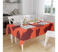 Bonamaison, Anti-moisissure, Séchage Rapide, Résistant aux Taches, Lavable en Machine, 100% Polyester Nappe de Table, Bordeaux Orange, 140 x 160 Cm - Conçu et Fabriqué en Turquie