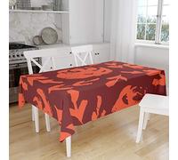 Bonamaison, Anti-moisissure, Séchage Rapide, Résistant aux Taches, Lavable en Machine, 100% Polyester Nappe de Table, Bordeaux Orange, 140 x 160 Cm - Conçu et Fabriqué en Turquie
