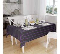 Bonamaison, Anti-moisissure, Séchage Rapide, Résistant aux Taches, Lavable en Machine, 100% Polyester Nappe de Table, Violet, Noir, 140 x 160 Cm - Conçu et Fabriqué en Turquie