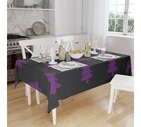 Bonamaison, Anti-moisissure, Séchage Rapide, Résistant aux Taches, Lavable en Machine, 100% Polyester Nappe de Table, Violet, Noir, 140 x 160 Cm - Conçu et Fabriqué en Turquie