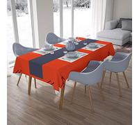 Bonamaison, Anti-moisissure, Séchage Rapide, Résistant aux Taches, Lavable en Machine, 100% Polyester Nappe de Table, Bordeaux Orange, 140 x 200 Cm - Conçu et Fabriqué en Turquie