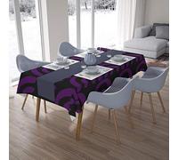 Bonamaison, Anti-moisissure, Séchage Rapide, Résistant aux Taches, Lavable en Machine, 100% Polyester Nappe de Table, Violet, Noir, 140 x 200 Cm - Conçu et Fabriqué en Turquie