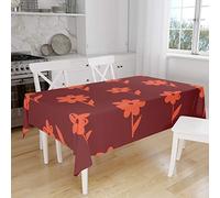 Bonamaison, Anti-moisissure, Séchage Rapide, Résistant aux Taches, Lavable en Machine, 100% Polyester Nappe de Table, Bordeaux Orange, 140 x 160 Cm - Conçu et Fabriqué en Turquie