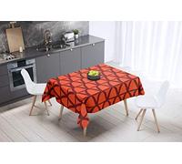 Bonamaison, Anti-moisissure, Séchage Rapide, Résistant aux Taches, Lavable en Machine, 100% Polyester Nappe de Table, Bordeaux Orange, 140 x 140 Cm - Conçu et Fabriqué en Turquie