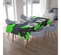 Bonamaison, Anti-moisissure, Séchage Rapide, Résistant aux Taches, Lavable en Machine, 100% Polyester Nappe de Table, Fumée Verte néon, 140 x 200 Cm - Conçu et Fabriqué en Turquie